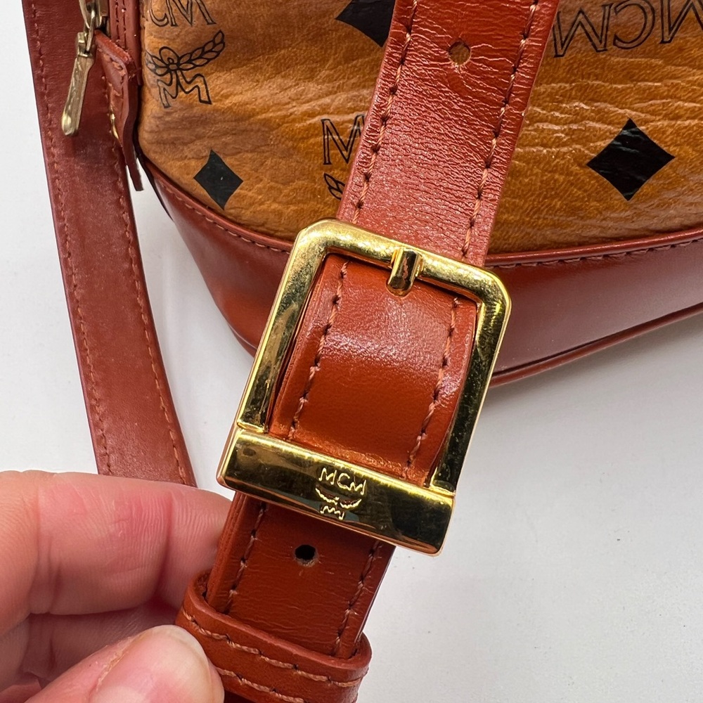 🔥MCM Alma visetos cognac 2 way bag EUC 🔥made in Germany with COA - Picture 6 of 16